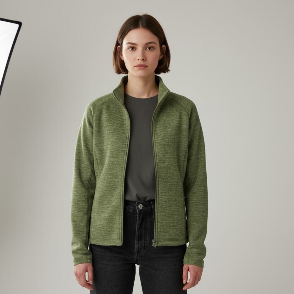 Trail Crest Fleece Outdoorsmen Jacket Women's XS Heather Green Full Zip